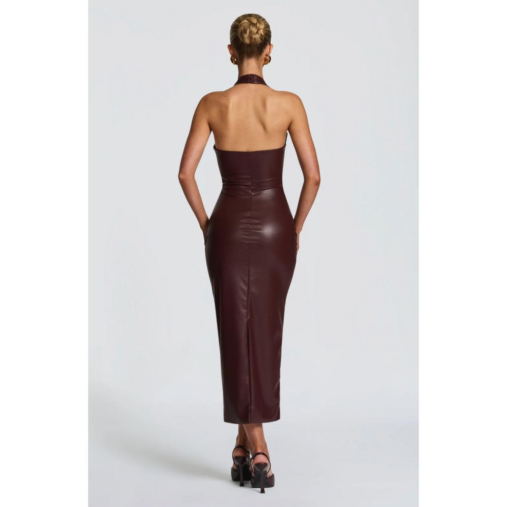 Babyboo Fashion Ainsley Midi Dress - Burgundy in Red - Picture 4 of 5